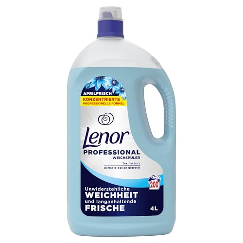 Lenor Professional Weichspüler, 200 Waschladungen, 4 l, Aprilfrisch, Unwiderstehliche Weichheit und langanhaltende Frische, für den professionellen Gebrauch