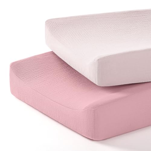 Image of lulumoon Baby Changing Pad Cover: Muslin Diaper Changing Table Pad Cover - Changing Pad Sheets for Girls Boys