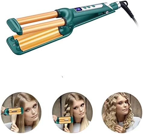 Miniatura 3 de 3 barriles rizador de pelo triple, rizador de cerámica, control de temperatura LCD, rizador de pelo, rizador de pelo, rodillo de huevo para cabello
