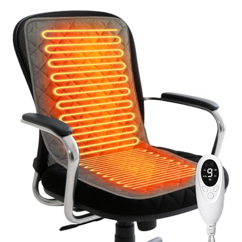 Manta Electrica, Plegable Portátil Almohadilla Electrica, 9 Niveles Ajuste Temperatura Heating Pad para Camping, Hogar, Silla de Oficina, 45×90 cm Almohada Electrica Calor