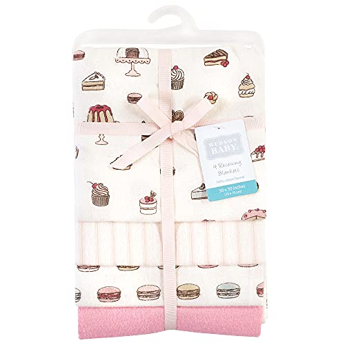 Image of Hudson Baby Unisex Baby Cotton Flannel Receiving Blankets, Sweet Bakery, One Size