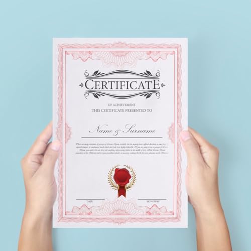 Papier à certificats vierges rouge 150g imprimable pour diplôme et bénévolat - 6