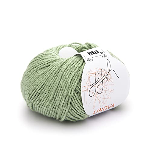 ggh Linova - 046 - Lime Green - Cotton with Linen for Knitting and Crocheting - Image 3