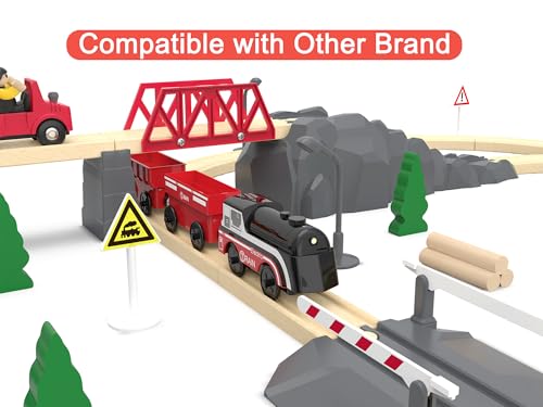 battery operated train for wooden track motorized train for toddlers 3 years old 3pcs trains toy set electric trains compatible with thomas brio chuggington melissa and doug