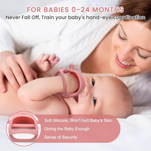 Image of UCRAVO Teething-Silicone-Teether 1 Pack Teething Toys for Baby, Chick Shape Baby Teething Toys, Food-Grade Silicone Mitten Teether for Soothing Teething Pain Relief, Boy Girl Gifts(Pitch)
