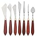 7Pcs Manche En Bouleau Couteaux De Peinture Peinture Spatule En Acier Inoxydable Couteau à Palette MéLangeur Grattoir Manche En Bois Pour Peinture à L'Huile Acrylique