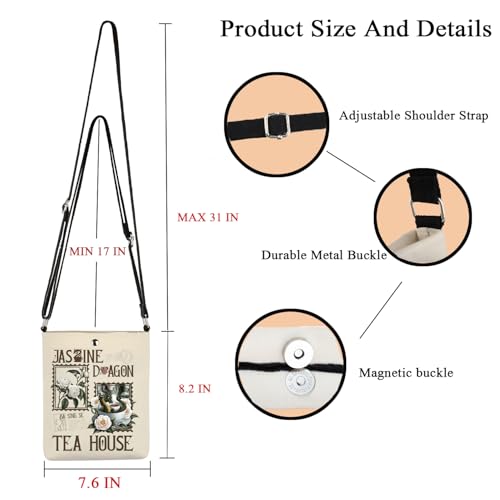 POFULL Uncle Iroh Inspire Gift Anime Gift Dragon Lover Gift Tea Lovers Gift Tea House Crossbody Bag2