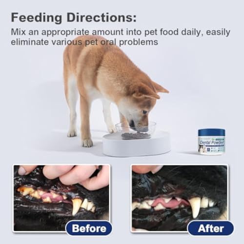 Image of Seven777 Pet Dental Powder,Teeth Cleaning Powder for Dogs and Cats, Plaque & Bad Breath Off,Dental Care Supplies for Small, Medium, Large Dogs and Cats