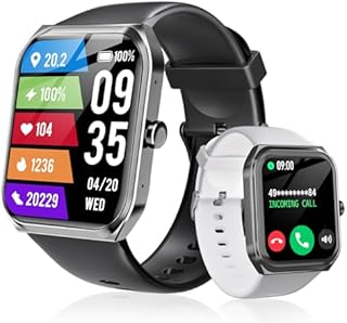 PASONOMI Smartwatch Herren Damen mit Telefonfunktion 1,91” Touchscreen IP68 Wasserdicht Sportuhr Outdoor Fitness Tracker mit Pulsmesser, Schlafmonitor, SpO2, 100+Sportmodi Smart Watch (Schwarz)