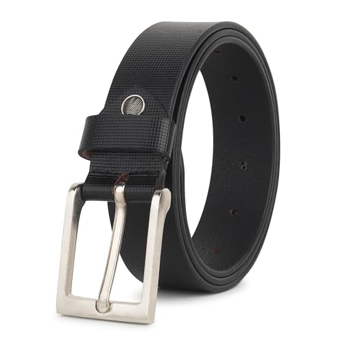 Image of HAYES LONDON Genuine Leather Belt for Men, Original Top Grain Formal and Casual Belt, Lifetime Leather Warranty (36, Sigma Black)