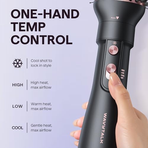 Image of Wavytalk Hair Dryer Brush Set, Air Sculpt 4-in-1 Hot Air Brush Set | Blowout Brush Styler for Salon Blowouts, Volumizing, and Straightening, Sleek Frizz-Free for Every Hair Type, Black