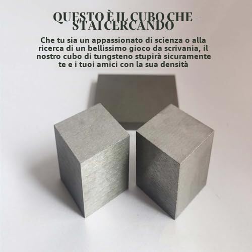 Cubo Di Tungsteno Puro 99,99%，Blocco Metallo Ad Alta Densità 5-30mm，Collezione Elementi，Regalo DIY，Regalo Creativo Scienza Per Insegnanti，Strumento Didattico Scientifico(15x15x15mm)