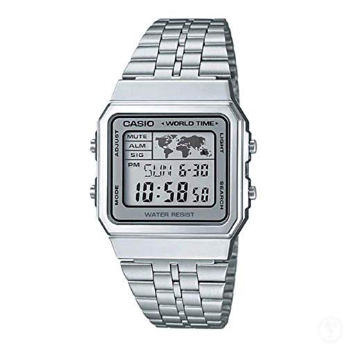 Preisvergleich Produktbild CASIO Unisex Digital Quarz Uhr mit Edelstahl Armband A500WA-7