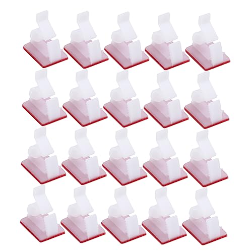 Angoily 100pcs Sujetadores Adhesivos para Cable para Gestión de Cables Bajo Escritorio