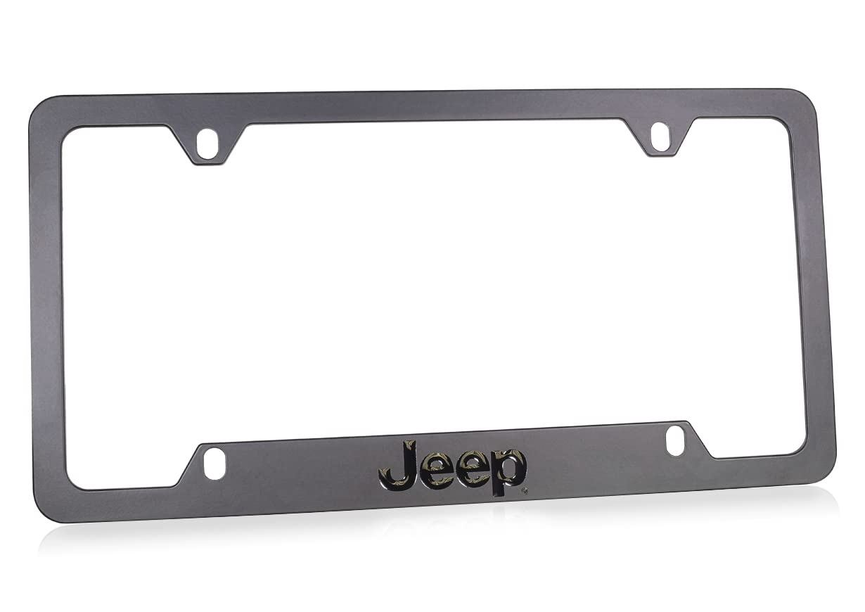 JEEP License Plate Frame - Blacked Out Metal Engraved