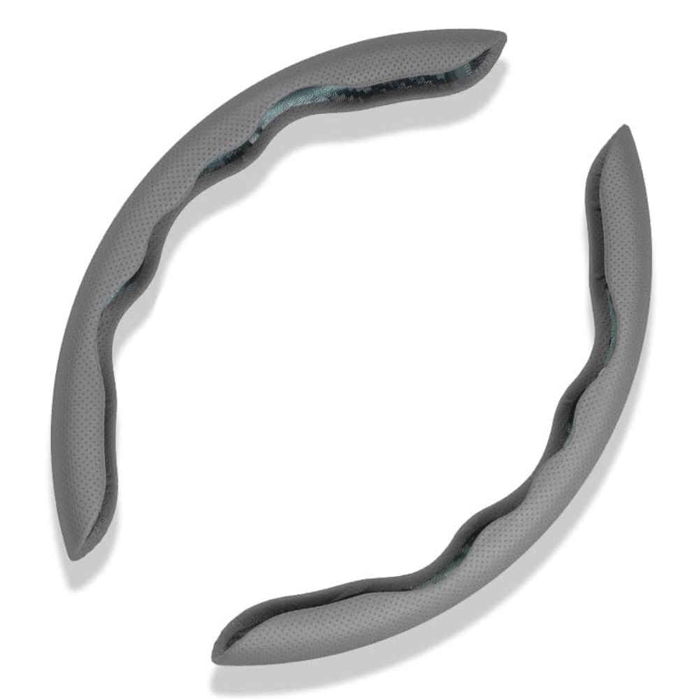 KCDRVUP Segmented Wheel Cover for Mazda Mazda2 2 Sedan (Type DE/DJ/XP21/DY) 2010-2023 Anti Slip Car Steering Grip Protector Quick Installation,normal-Gray