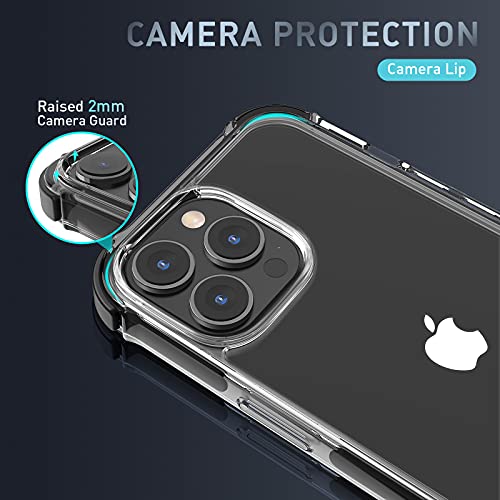 MATEPROX Compatible with iPhone 13 Pro Case Clear Heavy Duty Protective Crystal Back Cover with Shockproof Bumper Case for iPhone 13 Pro 6.1" 2021(Black) - image 2
