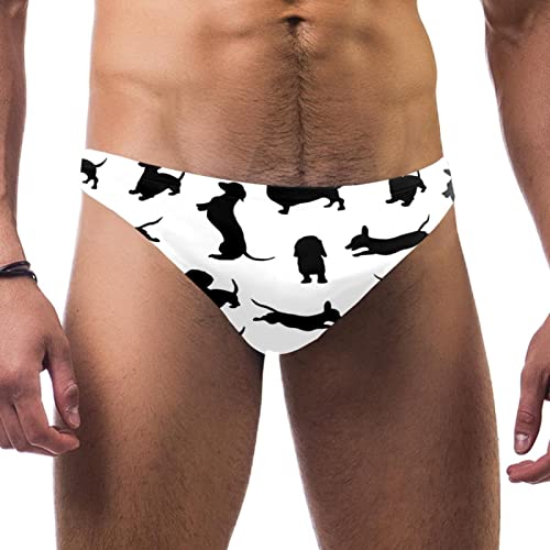 Jammer Maillot de Bain Homme Swim Jammers Long Racing Training Maillot de Bain,Teckel Adorable Animal de Compagnie
