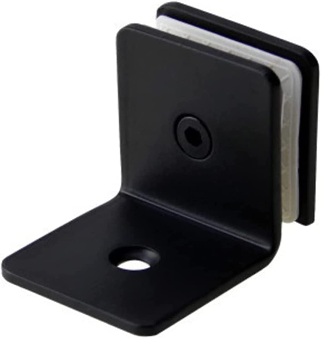 Cryseu 90 Degrees Black Stainless Steel 304 Glass Fixed Clip Bathroom Glass Hinge, 0/90/135/180 Degree Partition Shower Room Link Clip(90 Degrees)