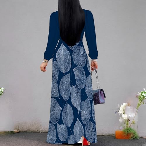 Image of PinkPatty Plus Size Dresses for Curvy Women V Neck Flowy Long Sleeves Wrap Maxi Dress Travel Vacation Outfits