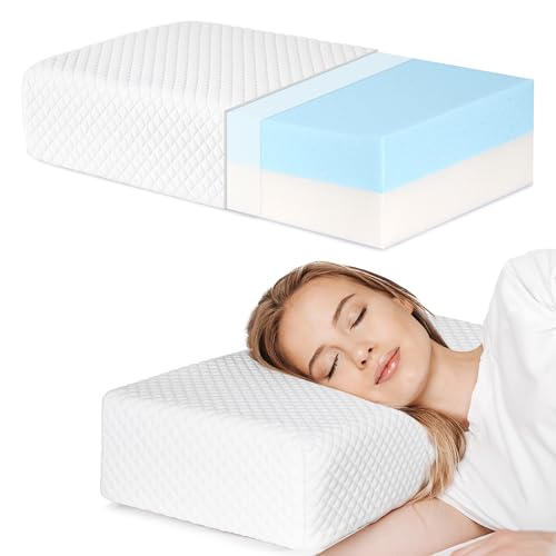 The-Cube-Pillow-for-Side-Sleepers-Square-Pillow-Firm-Memory-Foam-Rectangle-Box-Block-Pillow-for-Sleeping-24-x-12-x-5-Inch-White
