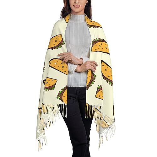 Cute Cartoon Taco Shawl Wraps with Tassel Soft Fashion Warm Scarves for Women4