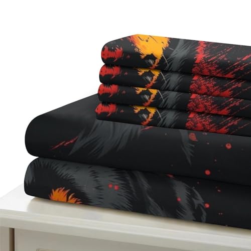 Housse de couette chien 3D King en microfibre douce Rowena