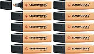 Highlighter - STABILO BOSS ORIGINAL Pastel - Pack of 4 - Mellow Coral Red, Cherry Blossom Pink, Cloudy Blue, Dash of Lime