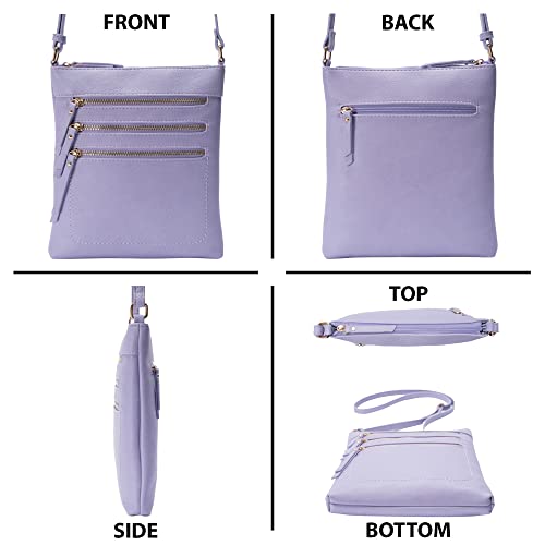Image of Solene Crossbody Bag Functional Multi Pocket Messenger Purse Top Zip Closure Shoulder Handbag With Adjustable Strap