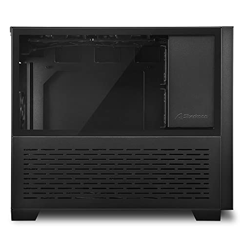 Image of Sharkoon MS-Z1000 Mid Tower PC Computer Case I Support Mini-ITX, Micro-ATX MB I Side Panel Tempered Glass with 3 x 120 mm Red LED Fan (pre-Installed) and 1x 80 mm PWM Fan (Pre-Installed) - Black