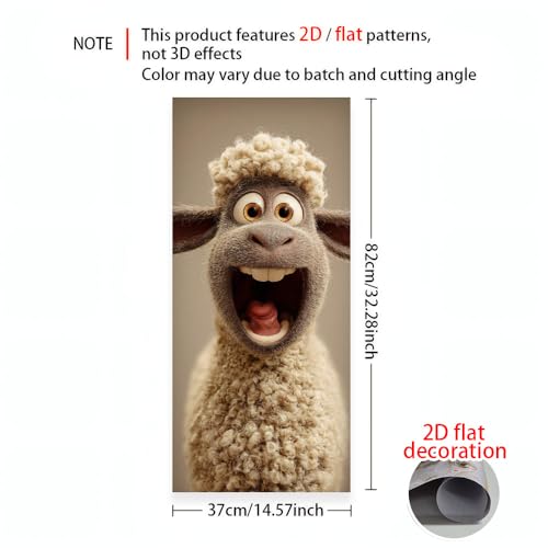Image of 14.6x32.3 Inch Trash Can Cover Trash Can Stickers Garbage Can Decoration - Laughing Sheep Design for Outdoor Trash bin Decor