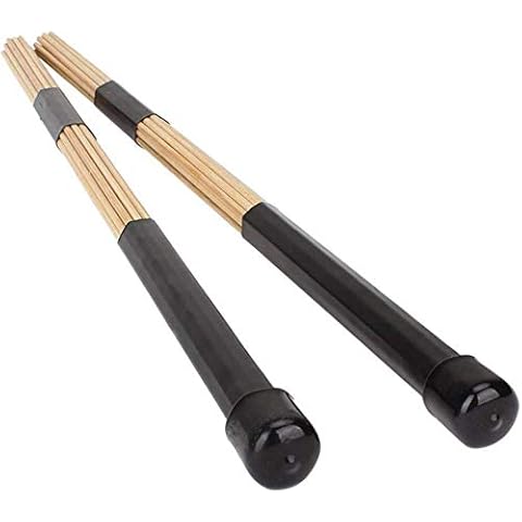 Jazz Drum Rod Brushes Sticks Made of Bamboo for Jazz Folk Music (Black) Cover