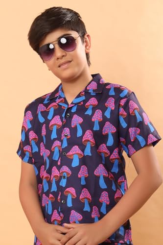 Image of Ninos Dreams Boys Cotton Rayon Halfsleeves Coord Set with Shirt & Shorts /Boys Vacation wear /boys co ord set /Boys Tropical print Shirt & Shorts set /Boys Clothing Set
