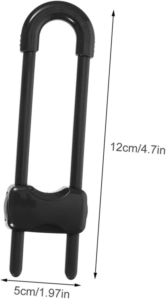 12pcs Boy Girl Safety Cabinet Locks U-shaped and Refrigerator Lock Easy Installation No Screws Required for Boy Girl and Toddlers Black