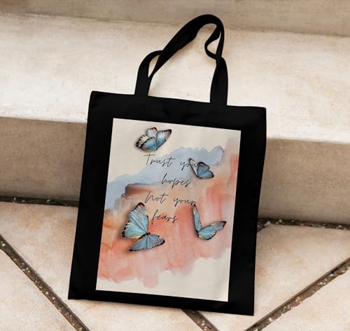 Image of TrendoPrint Canvas Tote Bags for Women with Zip, College Bag for Girls, 100% Organic Cotton Tote Bag for Shopping, Travel & Beach