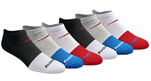 Saucony Men's RunDry Mesh Ventilating Comfort Fit Performance 6, 12, 18 Pairs No-Show Socks, M-XXL,...