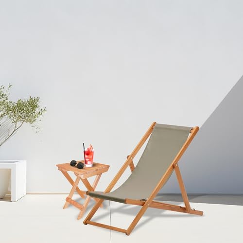 Table de jardin pliante bois 40x40 cm, petite table basse d'extérieur - 3