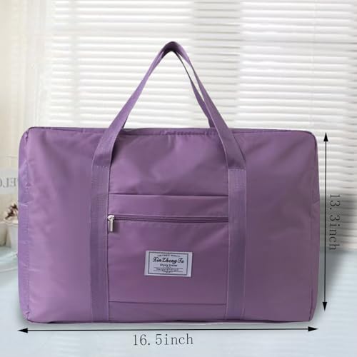 Travel Bag for Women and Men Tote Duffel Bag Carry On Luggage Bag Weekender Overnight Bag Sport Gym Bag (Purple)2