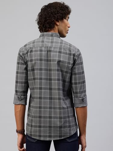 Image of Majestic Man Men Comfort Slim Fit Pure Cotton Tartan Checked Casual Shirt