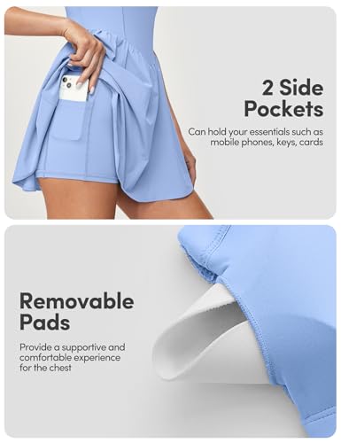 Image of Tennis Dress with Built-in Shorts and Bra, Athletic Workout Dress for Women