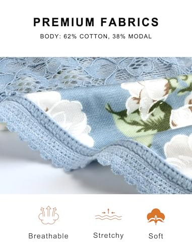 Image of voenxe Seamless Lace Thongs for Women, Cotton Blend No Show Thong Underwear,Ladies Breathable Comfort Panty Soft Laser Cut Undies,Comfy Woman Gym Workout Stretch Tanga