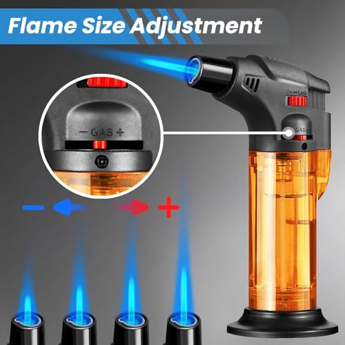 Image of Gadget Deals- Jet Flame Lighter | Flame Lighter | Blow Torch |Gas Lighter for Kitchen | Refillable Cigarette Lighter | Gun Lighter | Jet Flame Torch Barbeque (BBQs) (Color May VAY)
