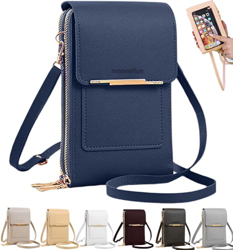 Anti-Theft Leather Bag,Small Crossbody Cell Phone Purse Wallet for Women,Touchscreen Phone Purse Crossbody Bag with Strap