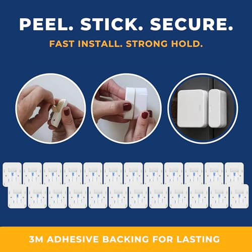 Image of Adhesive Replacement Tape & Sensor Risers for Simplisafe | I24 Magnet Adhesives and 12 Simplisafe Contact Sensor Spacers - Complete Sensor Installation Solution [Device /Magnet NOT Included]