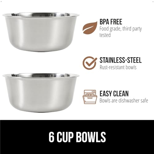 GORILLA GRIP Elevated Dog Bowls Stand, 6 Cup Stainless Steel Food Bowl Set of 2, 5 Height Adjustable Raised Feeding Station for Small Breed Puppy Dogs and Cats, Medium, Large Sized Pets Feeder, Black - Image 6