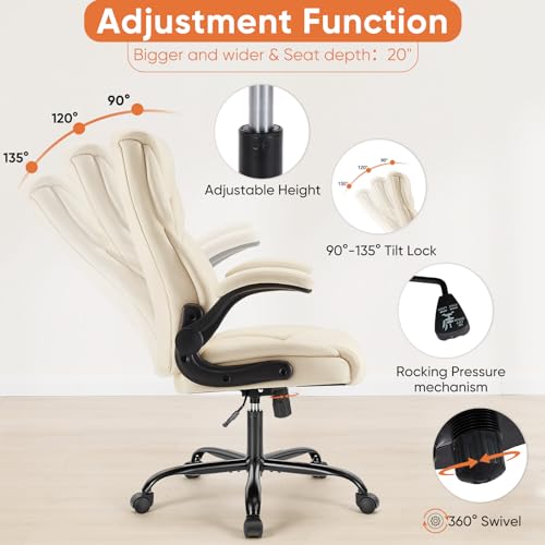 Sweetcrispy C-2892-1B-WT Computer Gaming Chair, Ergonomic Office Chair High Back Heavy Duty Task Desk Chair thumb #3