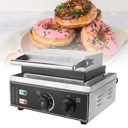 Kommerzieller Donut-Maker, Donut-Maschine aus Edelstahl und Aluminium, 6 Löcher für Dessertladen (EU-Stecker 220 V) – Bild 3