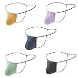 POPMOOD Men's G-String Thong Underwear 5 Pack, Athletic String Thongs (Multi-Color Collection), T-Back Micro G-Strings, Minimalist Low Rise Underwear for Gym & Swim
