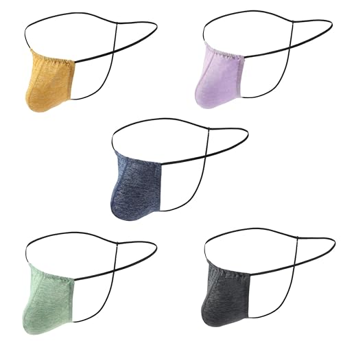 POPMOOD Men's G-String Thong Underwear 5 Pack