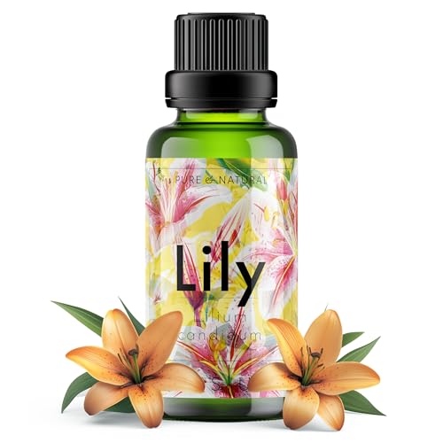 Image of Esslux Lily Essential Oil - 100% Natural Lily Oil for Diffuser, Skin, Aromatherapy & Candle Making - Perfect for Bath Bombs & Soaps - Floral Scent for Relaxation - 30 ML